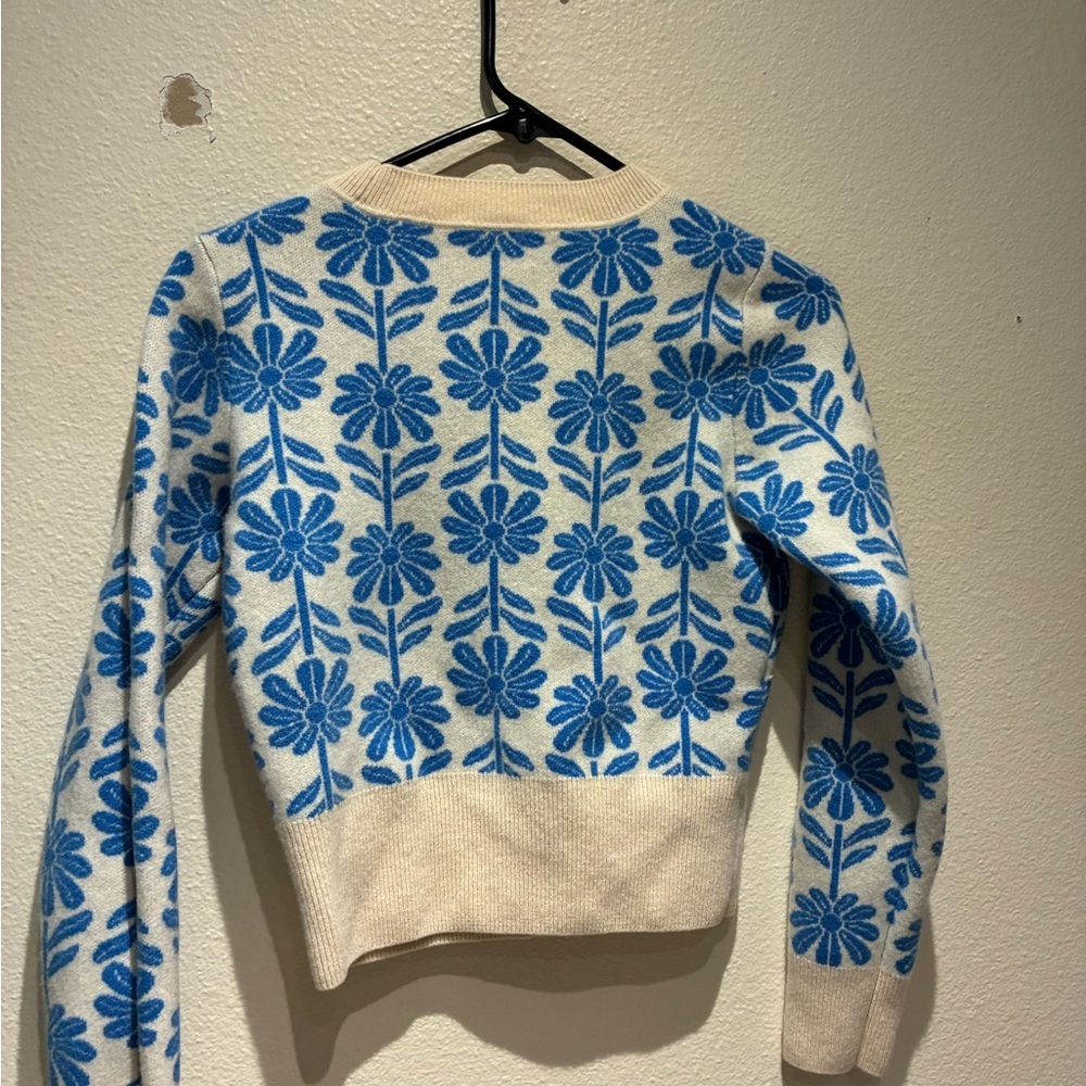 Sandro Women’s Hughes Wool & Cashmere Floral Jacquard Sweater Size 1 Pullover - Picture 4 of 8